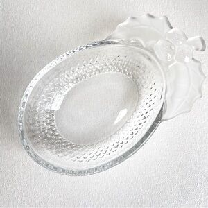 Studio Nova Mikasa holly handle clear and frosted glass candy dish vintage Japan